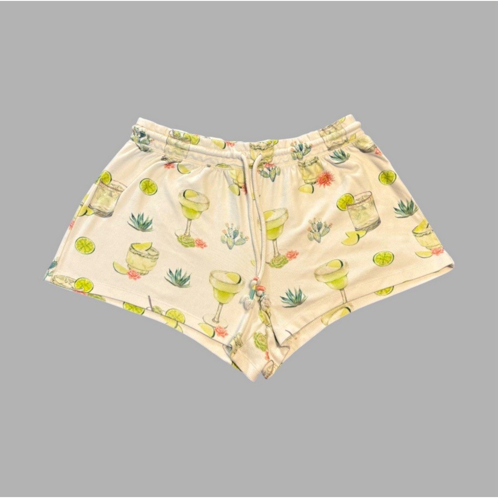 P.J. Salvage Women's M Limes & Sunshine Drawstring PJ Shorts Margaritas Cactus